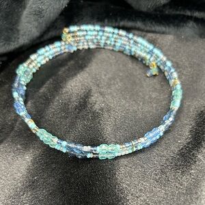 Elegant Blue Beaded Choker